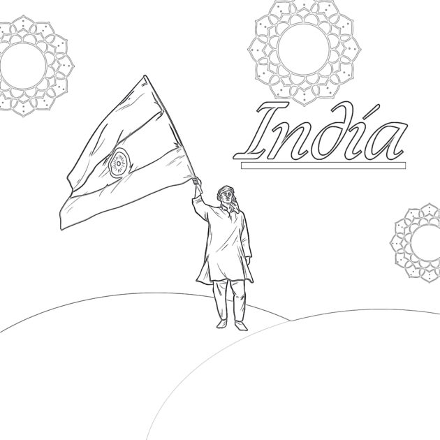 Online Coloring Printable Indian Flag For Colouring Coloring Pages