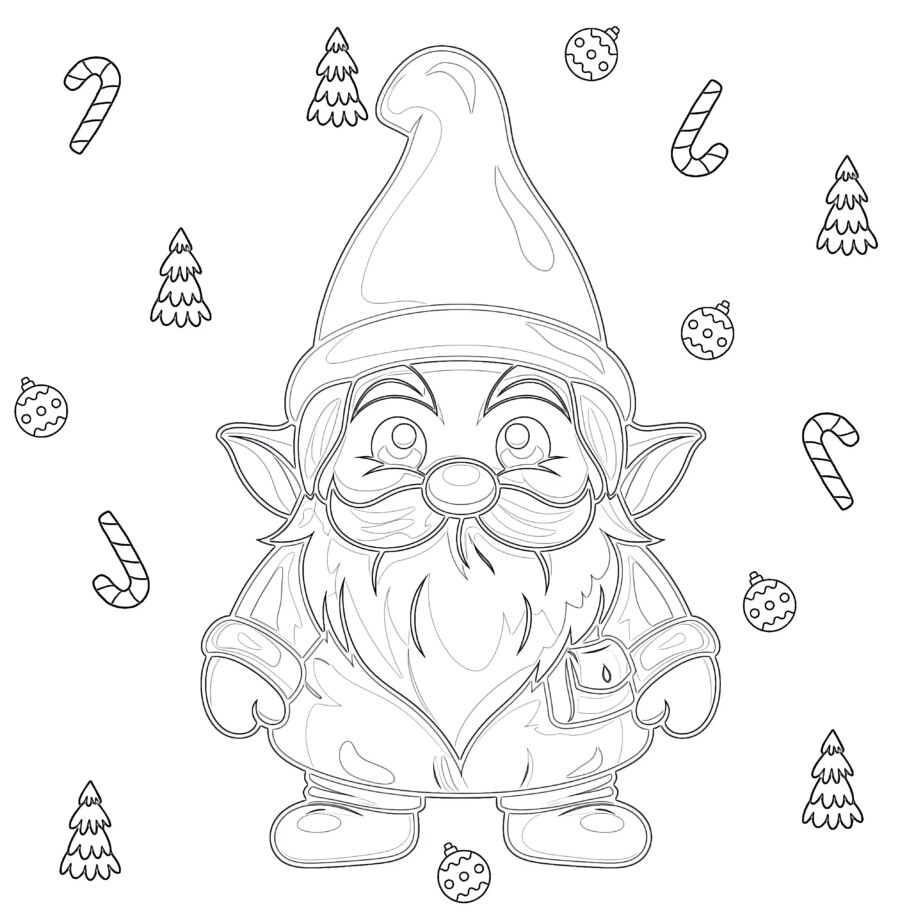 Best Gnome Coloring Page