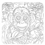 Best Monkey Coloring Page