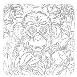 Best Monkey Coloring Page - Printable Coloring page