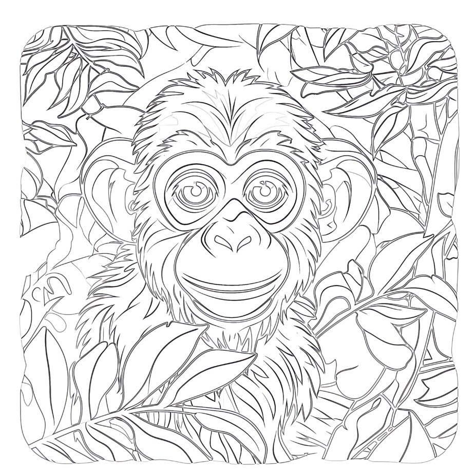 Best Monkey Coloring Page