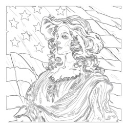 Betsy Ross Flag Coloring Page - Printable Coloring page