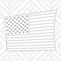 Blank American Flag To Coloring Page - Printable Coloring page