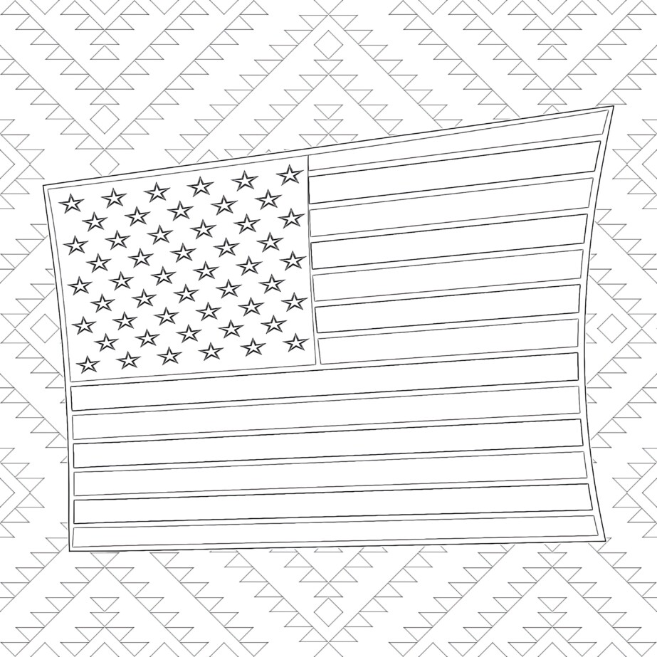 Blank American Flag To Color