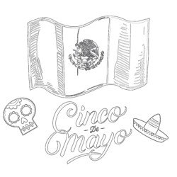 Cinco De Mayo Flag Coloring Page - Printable Coloring page