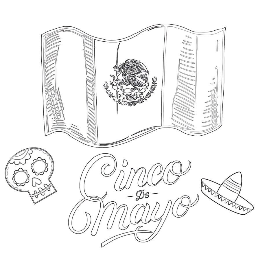 Cinco De Mayo Flag Coloring Page