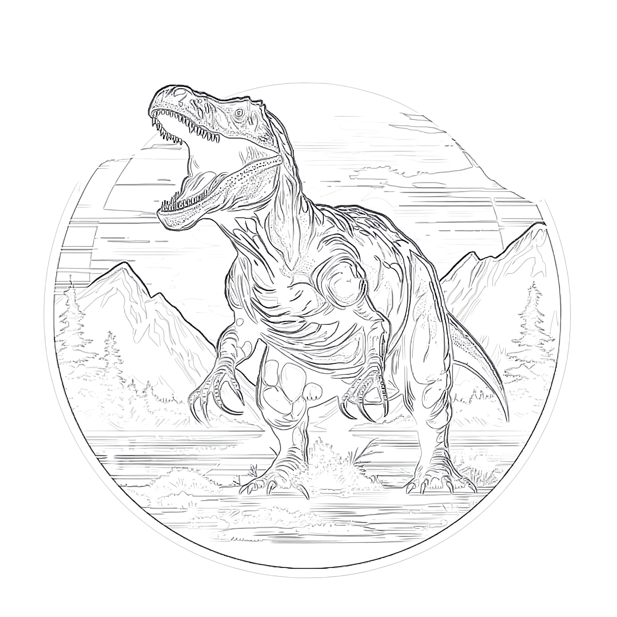 Coloring Page Of T Rex | Coloring Pages Mimi Panda