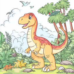 Coloring Pages Of Dinosaurs For Preschoolers - Origin image