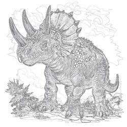 Coloring Pages Triceratops - Printable Coloring page