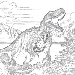 Coloring Pages With Dinosaurs - Printable Coloring page