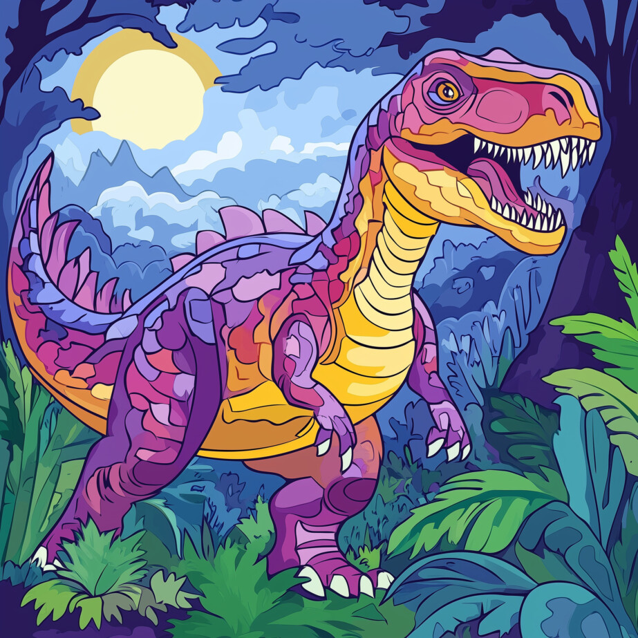 Colour By Number Dinosaur 2