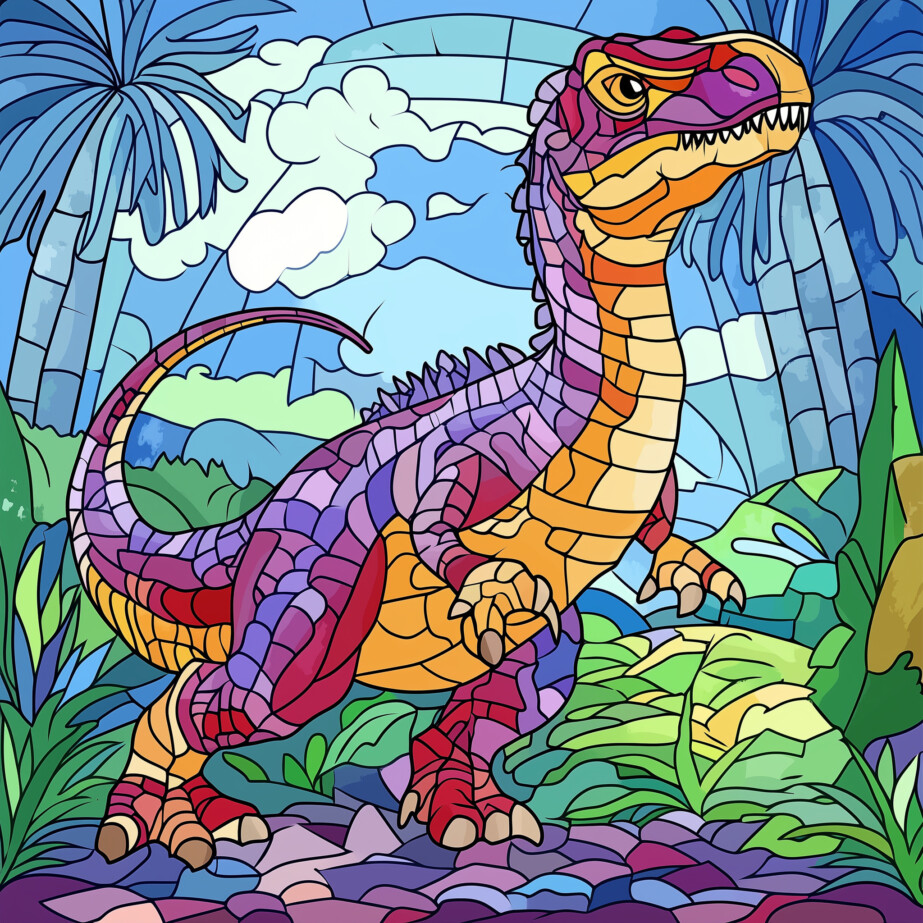 Colour By Numbers Dinosaur 2