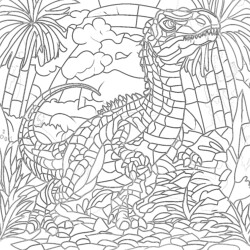 Colour By Numbers Dinosaur - Printable Coloring page