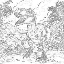 Colouring Picture Of A Dinosaur - Printable Coloring page