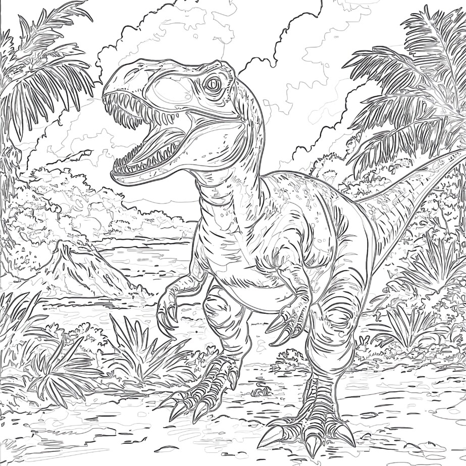 Colouring Picture Of A Dinosaur