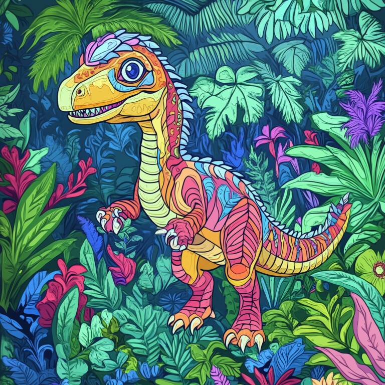 Cute Dino Coloring Pages | Coloring Pages Mimi Panda