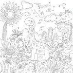 Cute Dinosaur Coloring Sheets