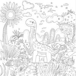 Cute Dinosaur Coloring Sheets - Printable Coloring page