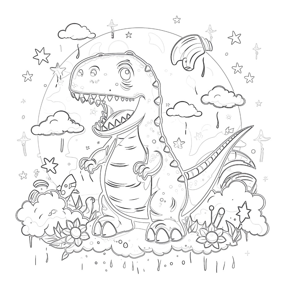 Dinosaur Coloring Paper