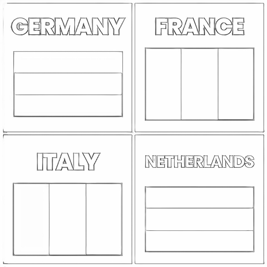 European Flags Colouring Sheets