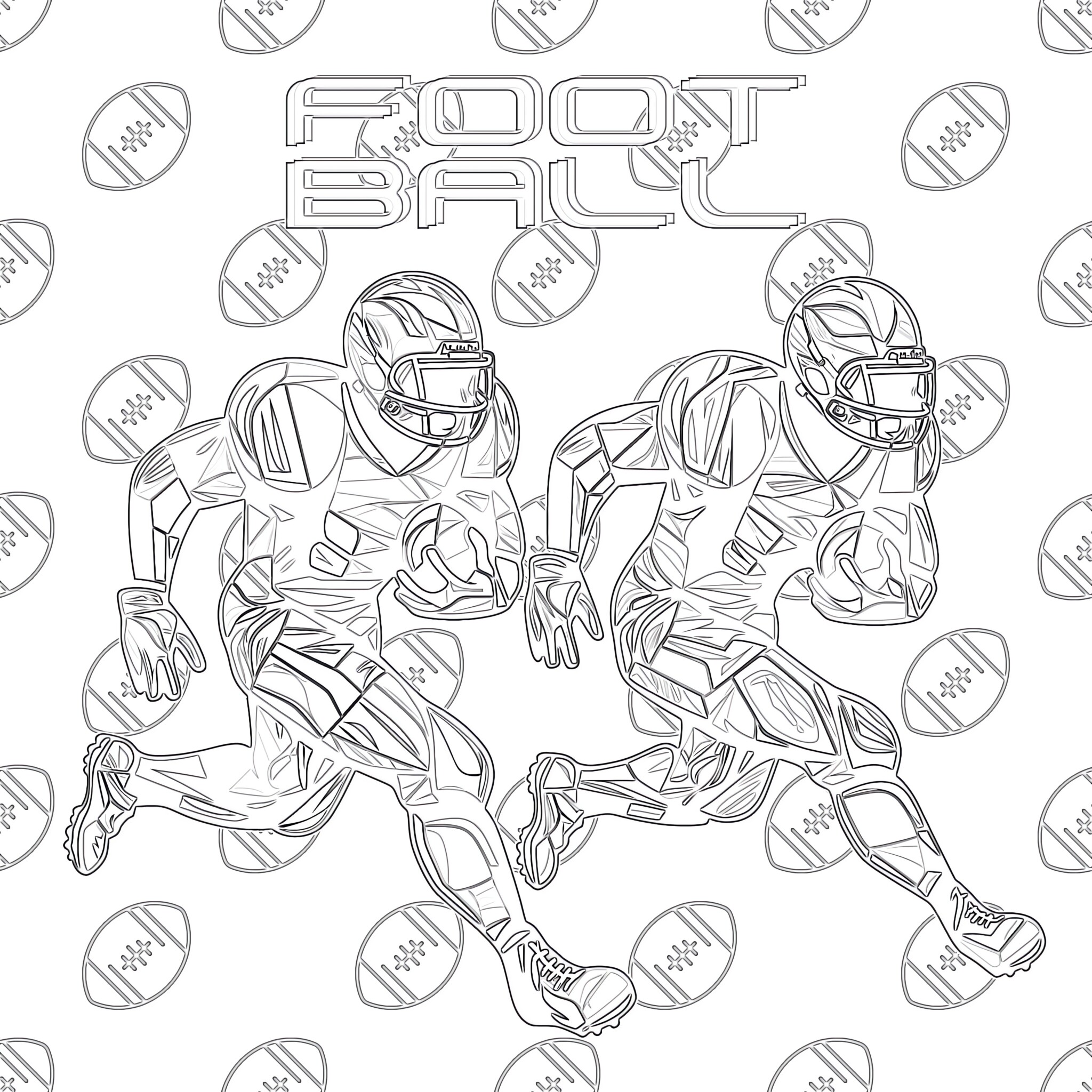 Flag Football Coloring Pages | Coloring Pages Mimi Panda
