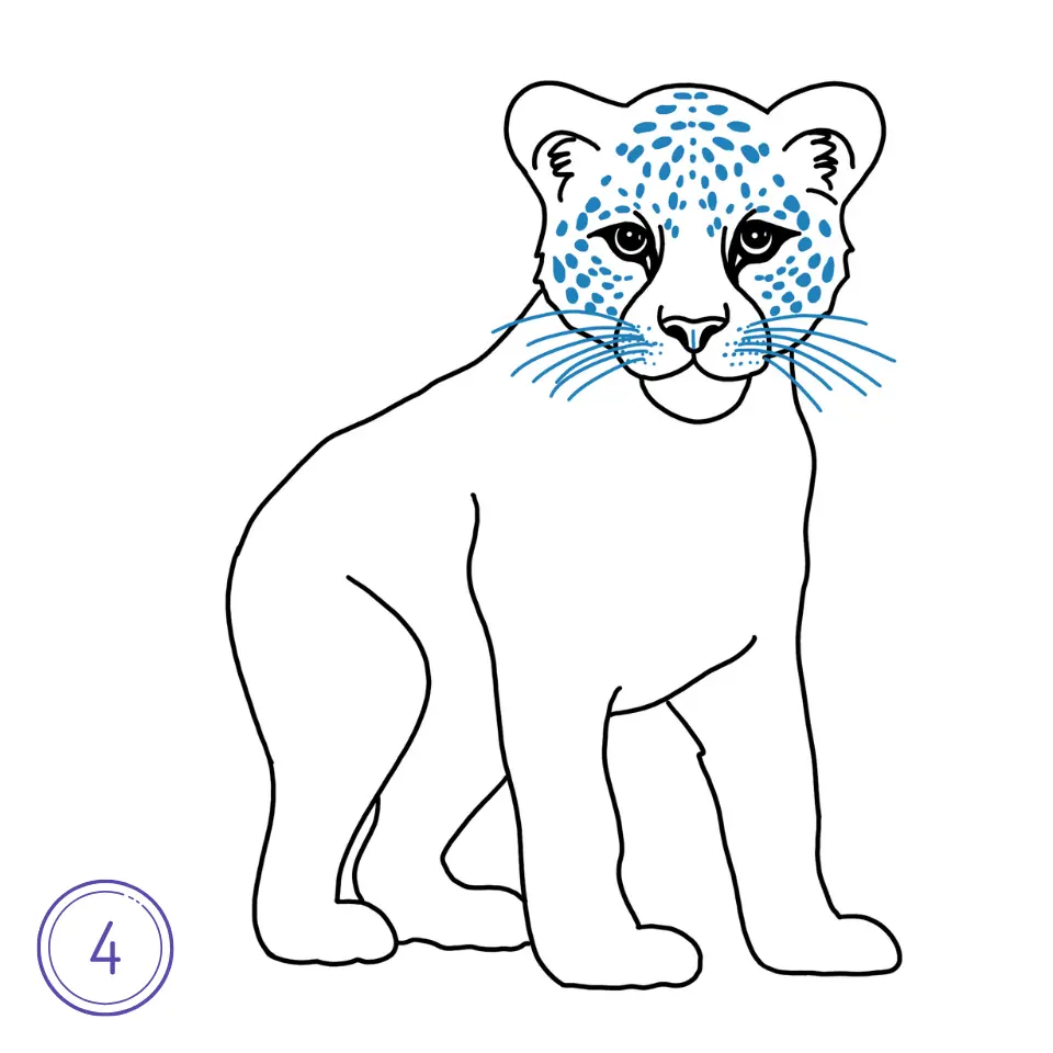 Cómo Dibujar un Leopardo Paso 4