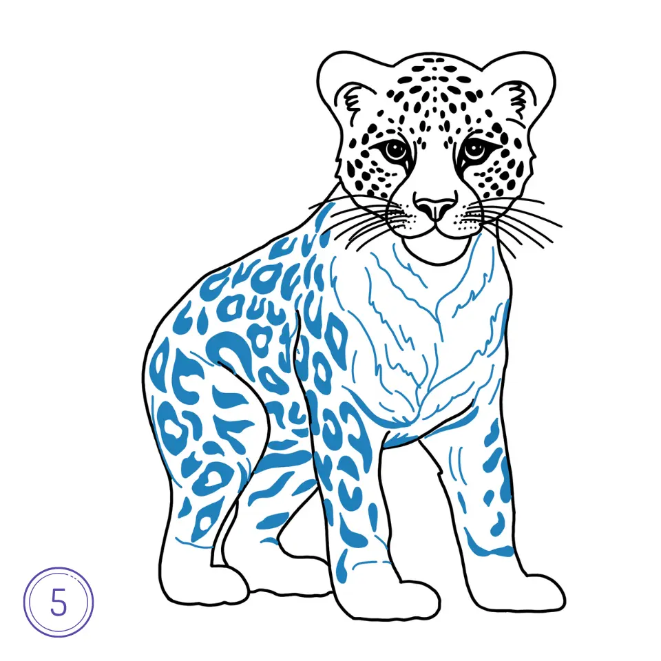 Cómo Dibujar un Leopardo Paso 5