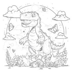 T Rex Colouring In Pages - Printable Coloring page