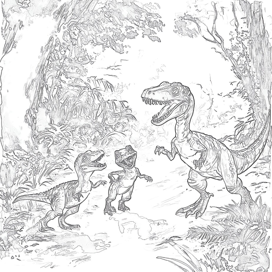 Pages à Colorier De Dinosaures A4