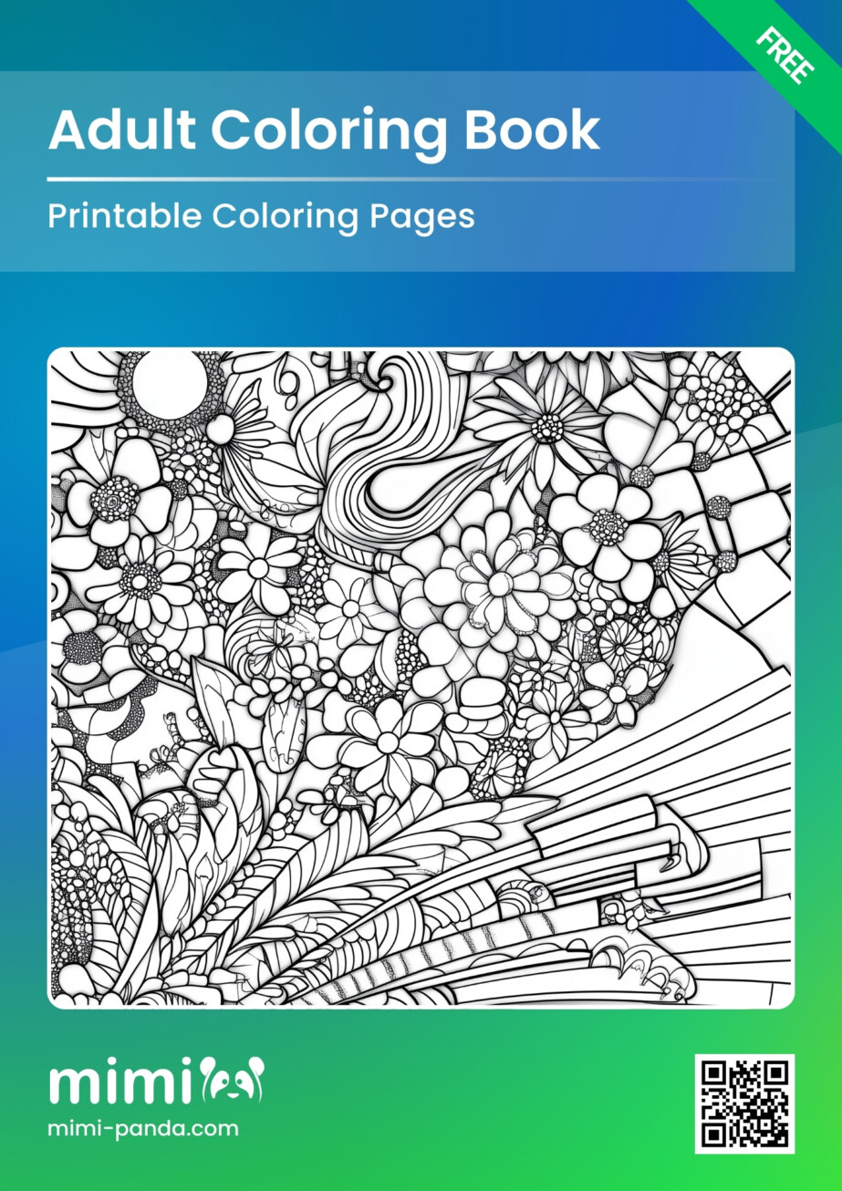 Adult Coloring Book – Free Printable Pages | Mimi Panda
