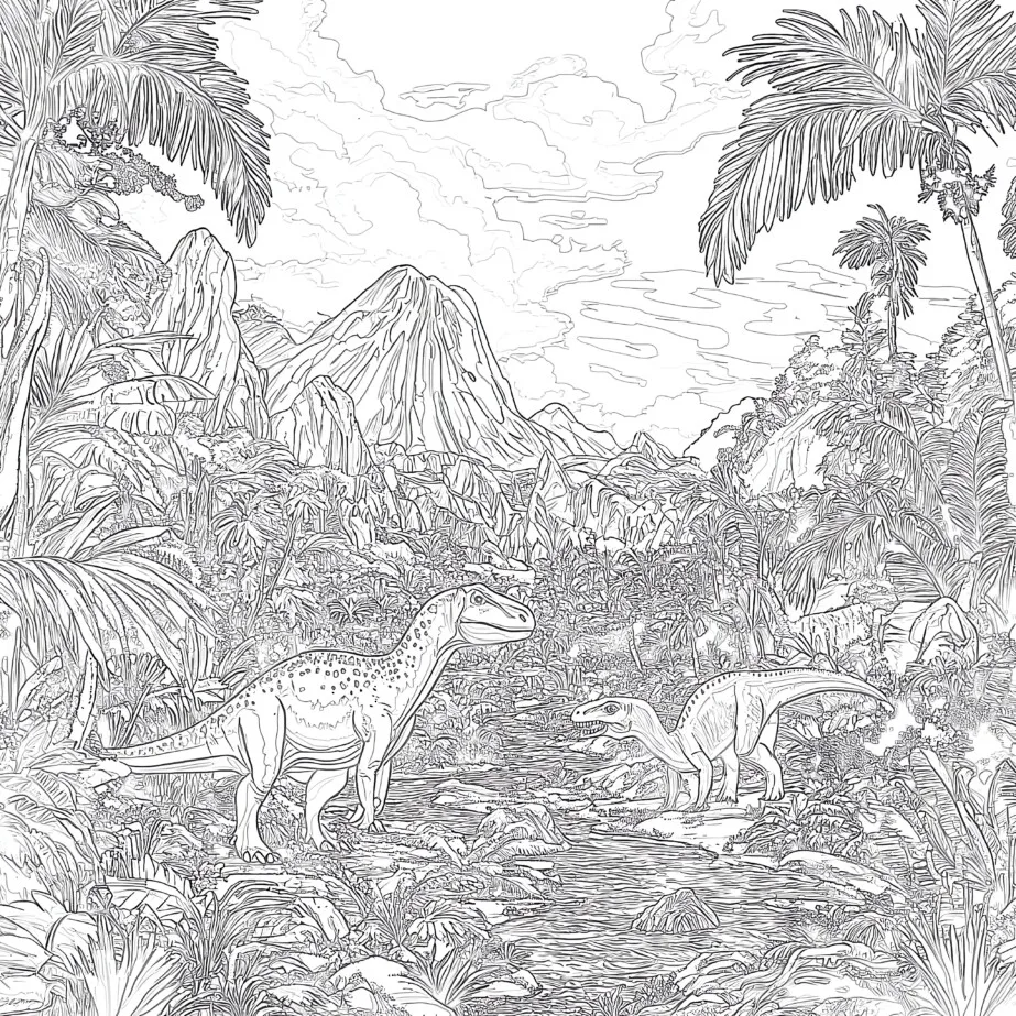 Сторінка для розфарбовування дорослого динозавра