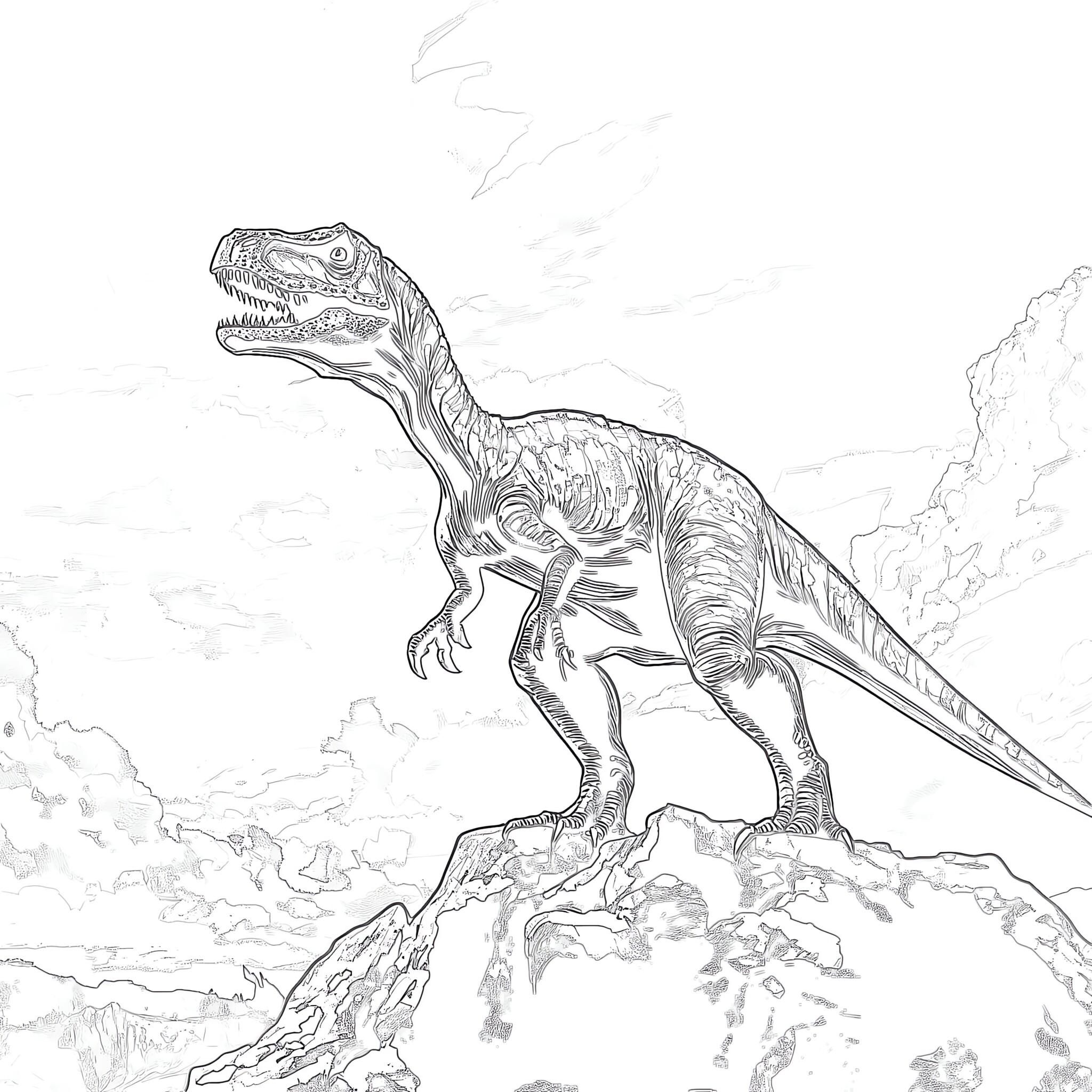 Allosaurus Dinosaur Coloring Pages | Coloring Pages Mimi Panda