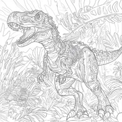 Página Para Colorear T Rex Enojado - Página para colorear