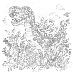 Pages De Coloriage De Dinosaures Animés - Page de coloriage imprimable