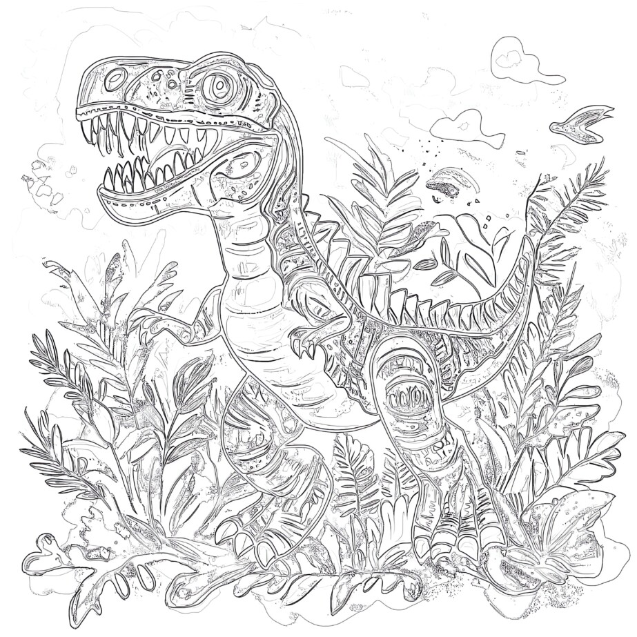 Pages De Coloriage De Dinosaures Animés