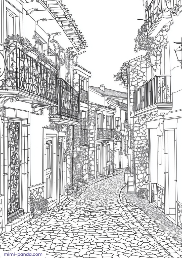 Architecture Coloring Book 4