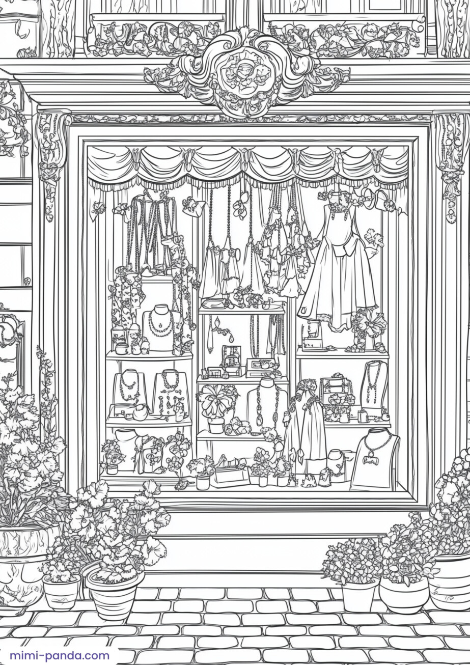 Architecture Coloring Book – Free Printable Pages | Mimi Panda