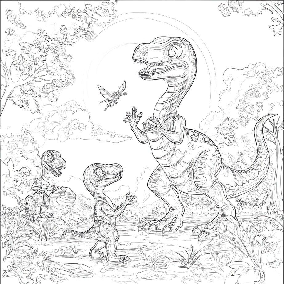 Pages De Coloriage De Dinosaure Bleu