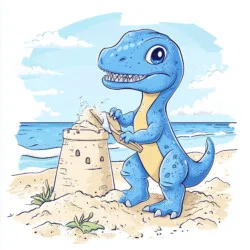 Blue Velociraptor Coloring Page - Origin image