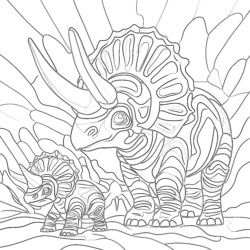 Cartoon Dinosaur Coloring Page - Printable Coloring page