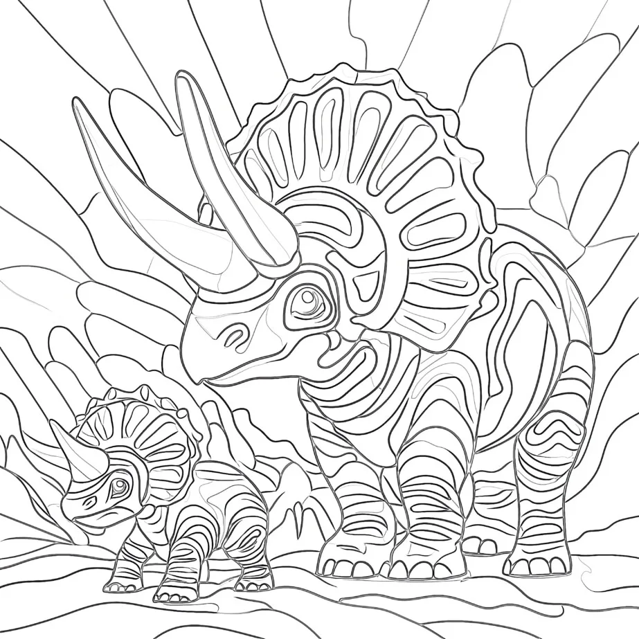 Page De Coloriage De Dinosaure Cartoon