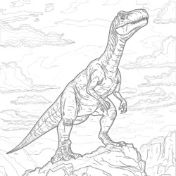 Images à Colorier De Dinosaures De Dessin Animé - Page de coloriage imprimable