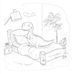 Cartoon Dinosaur Colouring Pages