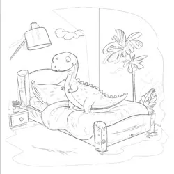 Cartoon Dinosaur Colouring Pages - Printable Coloring page