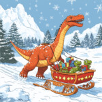 Christmas Dinosaur Coloring Sheets - Origin image