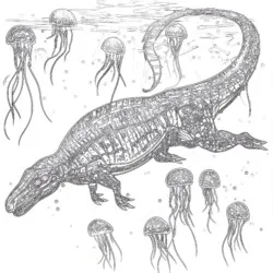 Coloreando Mosasaurus - Página para colorear