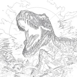 Coloring T Rex Pictures - Printable Coloring page