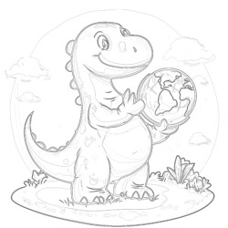 Colouring In T Rex Coloring Page - Printable Coloring page