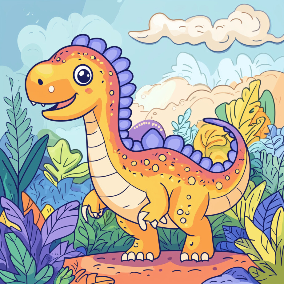 Cute Dinosaur Colouring 2