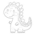 Cute Kawaii Dinosaur Coloring Pages